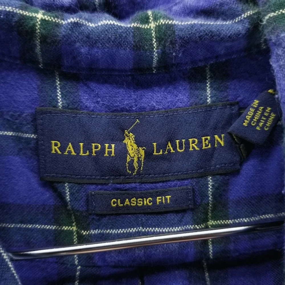 Polo Ralph‎ Lauren Shirt Mens 3XB Blue Plaid Button Up Long Sleeve Classic Fit